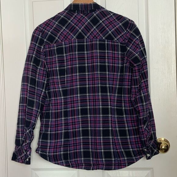 Fleece/Fur Lined Button Up Flannel Jacket - Picture 4 of 7